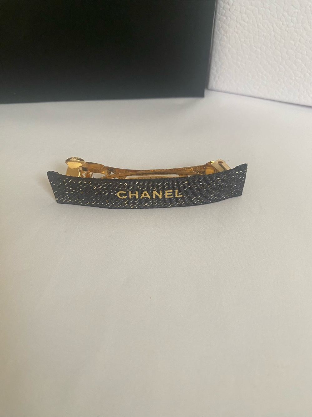 Chanel Ribbon Black French Hair Barrette - Picture 3 of 5